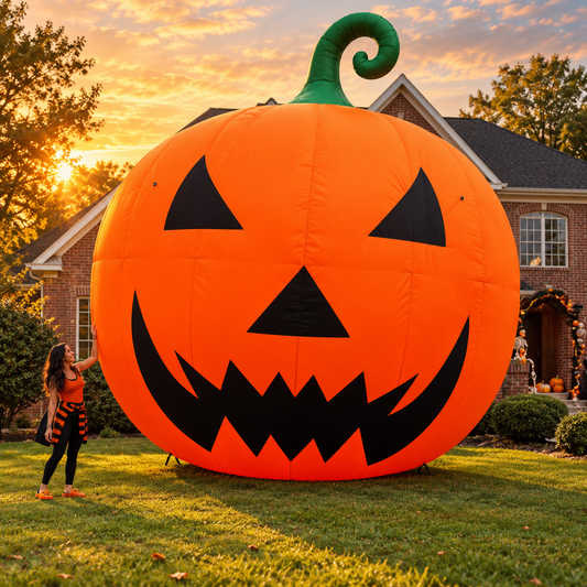 🎃 Giant 19.7FT Inflatable Jack-O’-Lantern 👻 – Oversized Halloween Yard Decoration