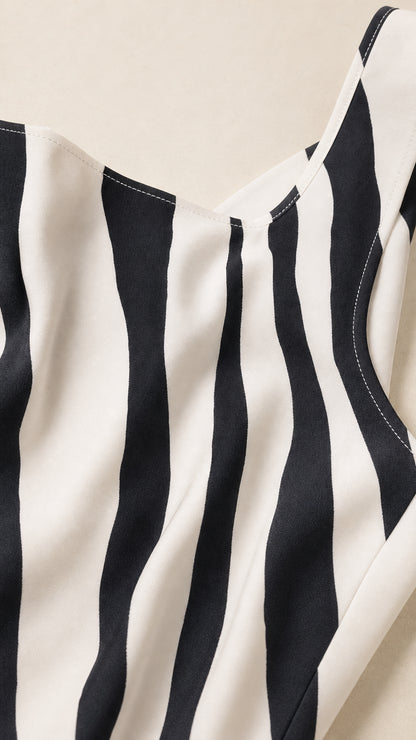 Close-up detail of smooth fabric texture and zebra stripe pattern