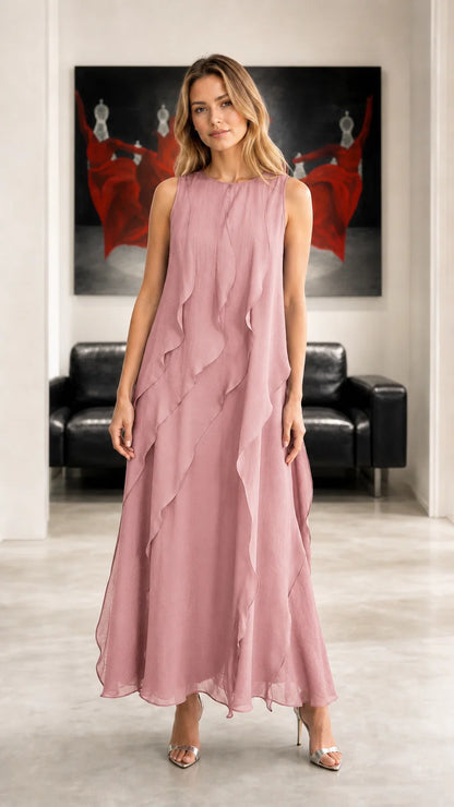 Full length view of dusty rose color variant