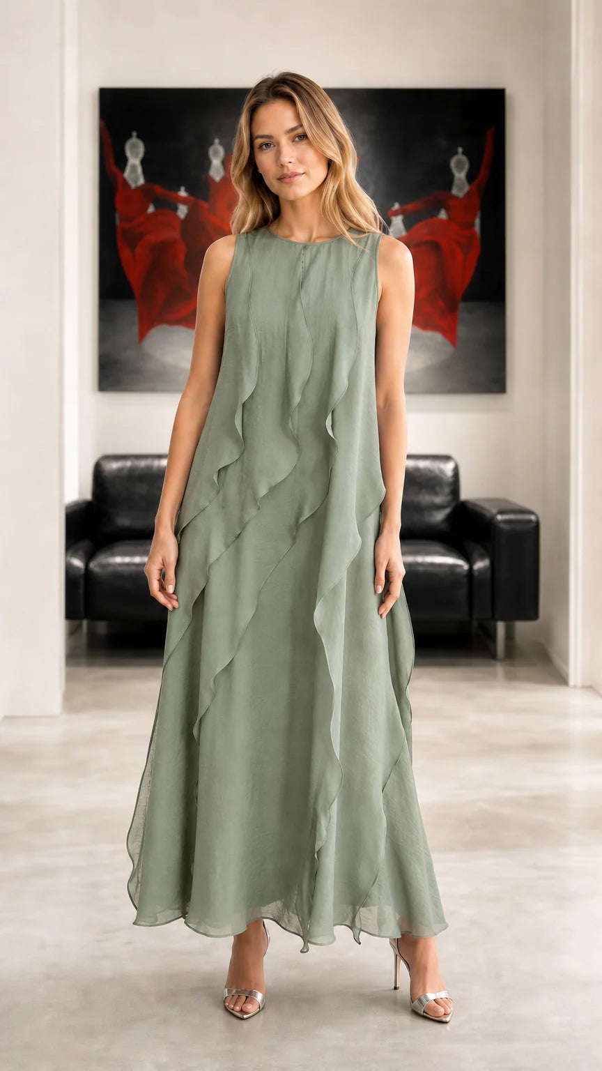 Full length view of sage green color variant