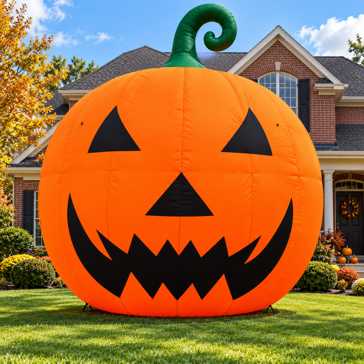🎃 Giant 19.7FT Inflatable Jack-O’-Lantern 👻 – Oversized Halloween Yard Decoration