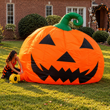 🎃 Giant 19.7FT Inflatable Jack-O’-Lantern 👻 – Oversized Halloween Yard Decoration
