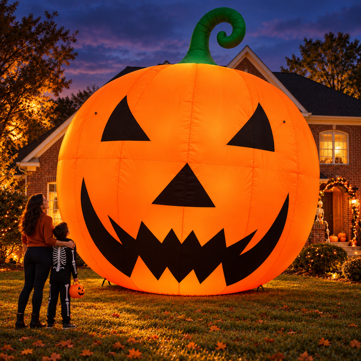 🎃 Giant 19.7FT Inflatable Jack-O’-Lantern 👻 – Oversized Halloween Yard Decoration