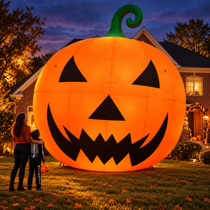 🎃 Giant 19.7FT Inflatable Jack-O’-Lantern 👻 – Oversized Halloween Yard Decoration